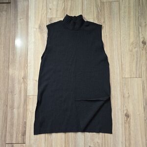 Zara Black Ribbed Knit Top Tunic